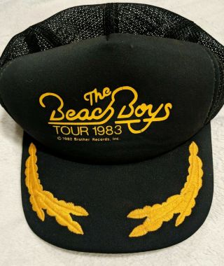 Rare Vintage Beach Boys Tour 1983 Hat Cap Mesh Snapback Captain Trucker