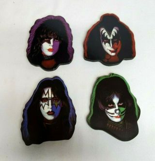 Vtg 1997 Legends Of The Table Kiss Set Of 4 Diecut Coasters Cork Backing Rare
