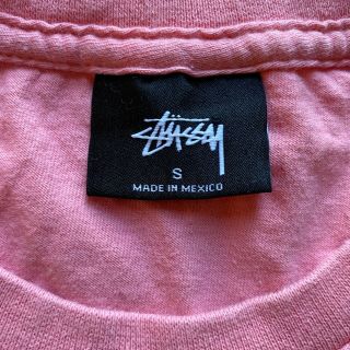 Vintage Stussy Mens T Shirt Size Small Pink With Black Writing Rare 3