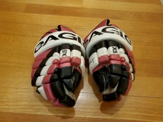 Eagle X5 Odyssey 13” Player Ice Hockey Gloves Adult Rare Pink Dangler Sniper Nhl