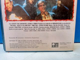 RARE Vintage VHS 90 ' s NIGHT OF THE LIVING DEAD Romero Pal - n ARGENTINA HORROR 3