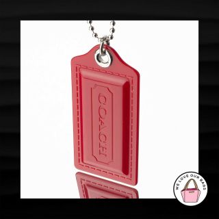 Rare Coach 3.  5″ Xl Poppy Red Plastic Key Fob Bag Charm Keychain Hang Tag