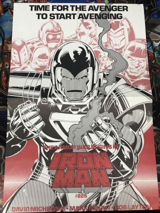 Vintage 1987 Comic Book Store Promo Poster Iron Man 225 Marvel Rare Armor Wars