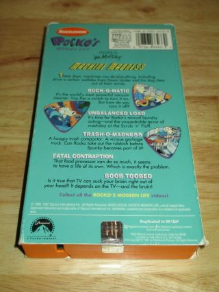 Nickelodeon Rocko ' s Modern Life Machine Madness VHS CARTOON HTF OOP RARE 3