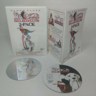 Disney 101 & 102 Dalmatians Live Action 2 - Pack Dvd Set Glenn Close Rare/oop