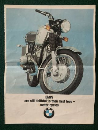 Vintage Bmw R50/5 R60/5 R75/5 Sales Brochure Specs Etc Rare Awesome