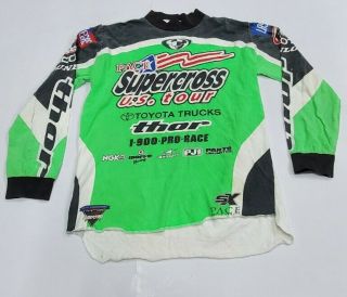 Pace Motocross Thor Toyota Jersey Vintage 90s Supercross Racing All Over Rare