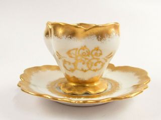 Antique William Lycett Porcelain Demitasse Cup & Saucer Rare D094