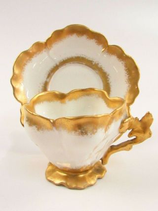 Antique William Lycett Porcelain Demitasse Cup & Saucer RARE D094 2