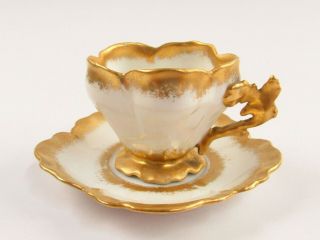 Antique William Lycett Porcelain Demitasse Cup & Saucer RARE D094 3