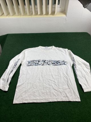 Vintage 90s Crazy Shirts Rare Hawaii Surf T - Shirt Xl Tribal Long Sleeve
