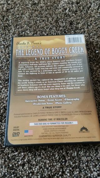 Charles B.  Pierce ' s The Legend of Boggy Creek DVD Rare OOP Drama Horror Mystery 2