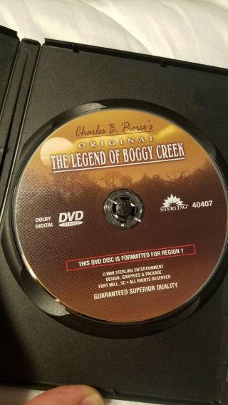 Charles B.  Pierce ' s The Legend of Boggy Creek DVD Rare OOP Drama Horror Mystery 3