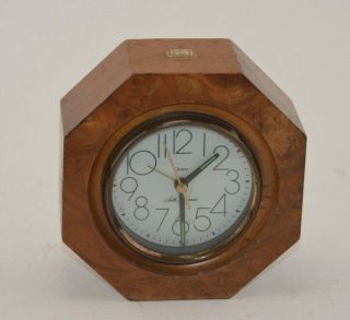 Seth Thomas Small Wooden Desk Clock By Talley Tanglewood - Rare Pepsi
