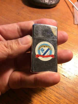 Rare 1960 Slim Town And Country Style Zippo Lighter,  Uss Dealey