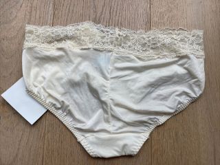 Rare NWT Vintage Olga Touch Of Champagne Ivory Hipster With Lace Panties Sz M 3