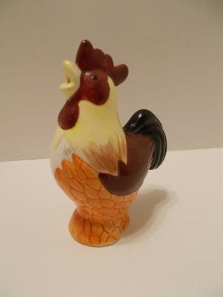 Vintage Rare Colorful Ceramic Rooster Pie Bird Air Vent 4 1/4 " Tall Baking Tool