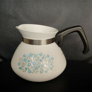 Vintage Rare Corning Ware Blue Heather 6 Cup Tea Pot No Lid See Pictures