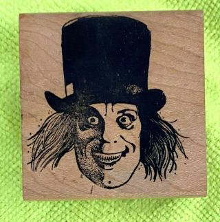 Dr Jekyll Mr Hyde Stampa Barabara Rubber Stamp Wood Rare Vintage Horror Movie