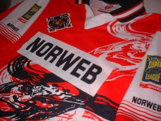 Wigan Warriors XS Retro BNWOT VIntage Shirt Rugby League Jersey Top Kit Rare 3