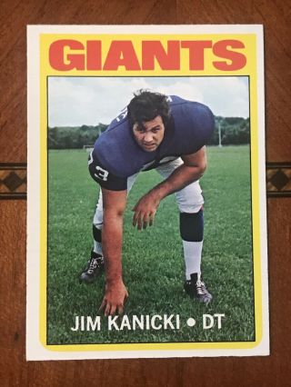 1972 Topps Football 305 Jim Kanicki Ny Giants Set Break Hi Number Rare