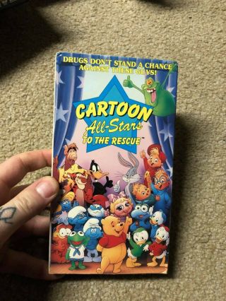 Cartoon All Stars To The Rescue 80s Kids Oop Rare Slip Big Box Htf Vhs