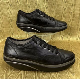 Rare Mbt Nafasi Black Leather Rocking Walking Shoe 41 Women 
