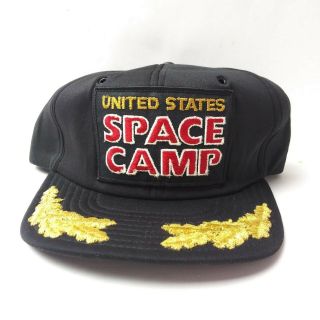 Rare Vintage 1980 United States Space Camp Snapback Trucker Cap Nasa Patch Black