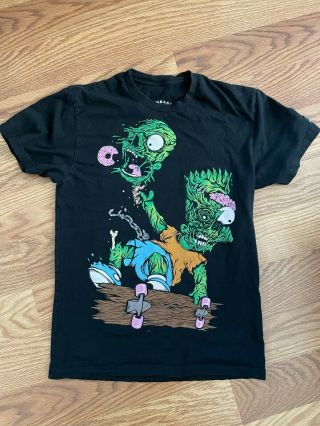 Bootleg Bart Simpson Skateboard Zombie Very Rare Horror Vintage Small T - Shirt