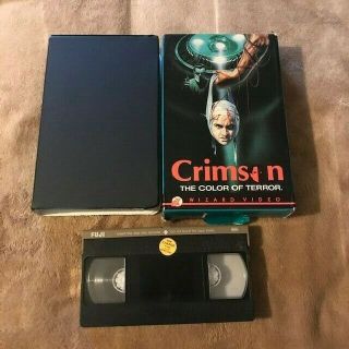 Wizard Video Crimson The Color Of Terror Big Box Vhs Rare Oop Horror