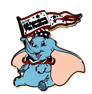 Rare Le Disney Pin✿dumbo Elephant All American Festival Flag Us Patriotic Banner