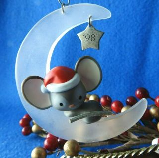 Hallmark Ambassador Ornament 1981 Mouse On Moon Acrylic Rare Htf