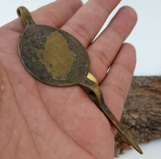 Scarce Ancient Bronze Viking Pendant Amulet Authentic Warrior Rare Type Artifact
