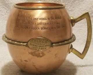 Rare Vintage Reyka Vodka Copper & Brass Carter - Head Still Mule Mug