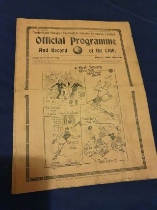 Rare Tottenham Hotspur V Bury Football Programme 1935