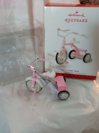Hallmark Keepsake Ornament 2014 Pretty Pink Trike Bike Bicycle Rare