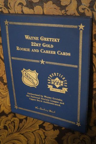 Rare 1999 Nhl Wayne Gretzky 22kt Gold Rookie And Career Trading Card Set