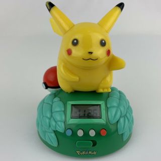 Rare Pokemon Pikachu Pokeball Talking Alarm Clock Great Vintage 1998 1999