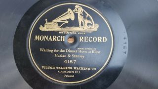 Harlan & Stanley Rare Monarch Record 78 Rpm