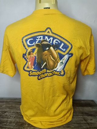 Vintage Joe Camel Cigarette Smooth Character Yellow Soft T - Shirt Large Rare