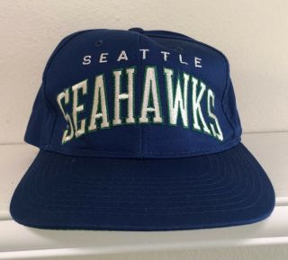 Rare Vtg 90s Starter Seattle Seahawks Spell Out Snapback Hat