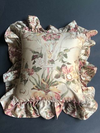 Ralph Lauren Sateen Decorative Guinevere Pillow Sham Aragon Medieval Floral Rare