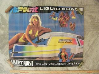 Rare Vintage 1989 Hi Point Stand Up Jet Ski Graphics Poster Kawasaki