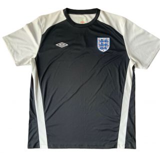 Rare England Football Shirt Top Tailored By Umbro Training Top Xl Black (16