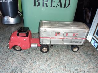 Vintage Rare 1960,  S Japanese Tinplate Small Friction Lorry,  P.  I.  E Express Good Co