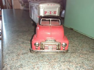 VINTAGE RARE 1960,  s JAPANESE TINPLATE SMALL FRICTION LORRY,  P.  I.  E EXPRESS GOOD CO 3