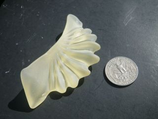 Sea Glass,  Rare Vintage Yellow Fan Shape 2