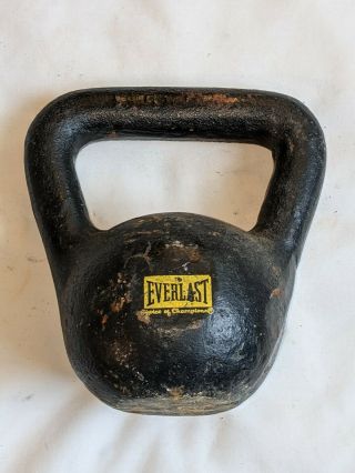 Old Rare Antique Vintage Everlast Kettle Weight 10 Lbs.  Painted Logo Cast Iron ?