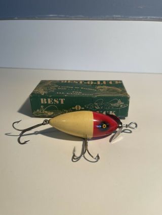 South Bend Vintage Best - O - Luck Wood Fishing Lure Very Rare 942 Rh