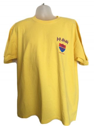 Def Leppard Downstage Thrust Local Crew Shirt Yellow Xl T - Shirt Rare